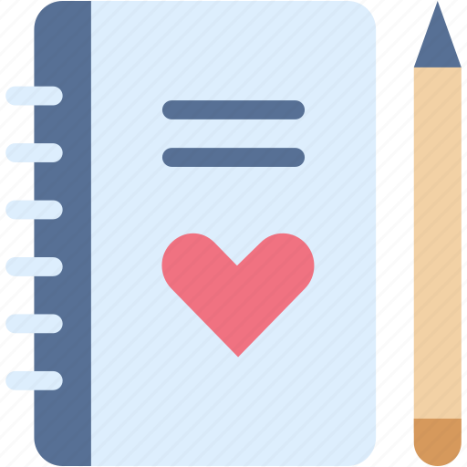 Notebook, file, and, folder, secret, heart, love icon - Download on Iconfinder