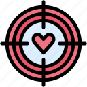 target, love, heart, compotation, game