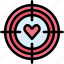 target, love, heart, compotation, game 