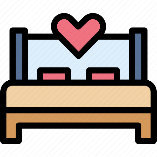 Bed, wood, love, home, romance icon - Download on Iconfinder