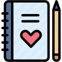 notebook, file, and, folder, secret, heart, love