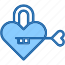 padlock, love, and, romance, security, key