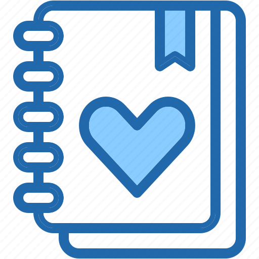 Diary, notebook, hearts, romance, love icon - Download on Iconfinder