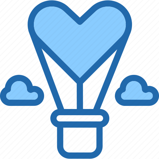 Hot, air, balloon, romance, heart, fly, travel icon - Download on Iconfinder