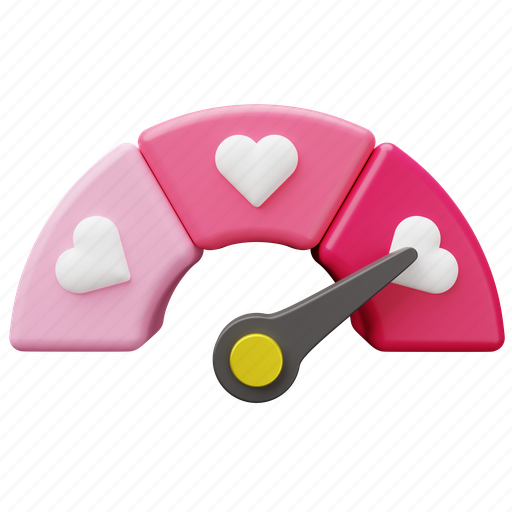 Love, meter, scale, heart, gauge, measurement, indicator 3D illustration - Download on Iconfinder