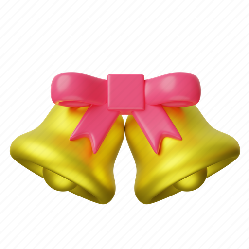 Bell, wedding, ribbon, jingle, ring, ornament, engagement 3D illustration - Download on Iconfinder