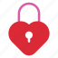 padlock, love, heart, key, lock 