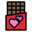 chocolate, bar, love, sweet, gift, dessert 