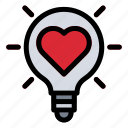 1, love, idea, heart, romantic, bulb