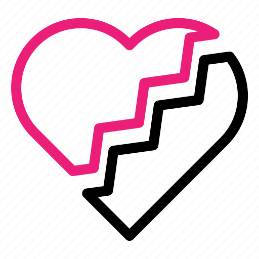 1, broken, heart, love, heartbreak, divorce, breakup icon - Download on Iconfinder