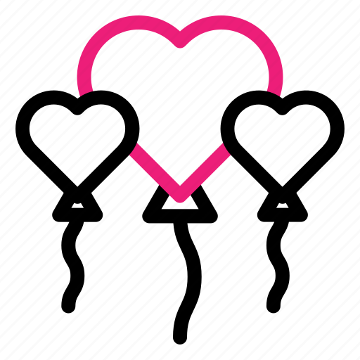 1, heart, balloon, love, decoration, party icon - Download on Iconfinder