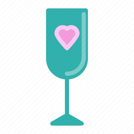 Champagne, drink, glass, heart icon - Download on Iconfinder