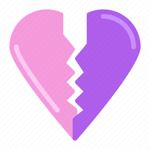 Broken, heart, love, two parts icon - Download on Iconfinder