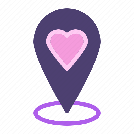 Dating, heart, location, love, map pin icon - Download on Iconfinder