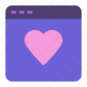 heart, like, love, web page