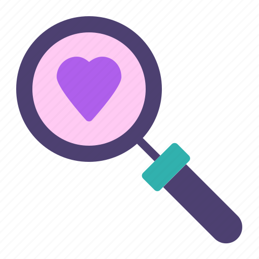 Heart, love, magnifier, search icon - Download on Iconfinder