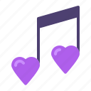 heart, love, music, note