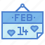 calendar, february, love, valentine 