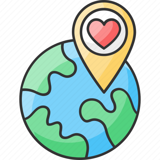 Global, gps, heart, location, love, pointer, worldwide icon - Download on Iconfinder