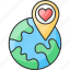 global, gps, heart, location, love, pointer, worldwide 