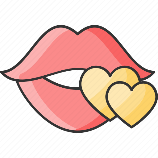 Affection, blowing, hearts, kiss, lips, love, romantic icon - Download on Iconfinder