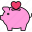 love, heart, valentine, dating, emotional, affection, bonding, piggy bank, saving 