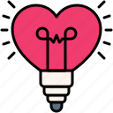 love, heart, valentine, dating, emotional, affection, bonding, light bulb