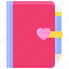 love, heart, valentine, dating, emotional, affection, bonding, diary, pencil 