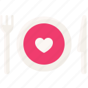 love, heart, valentine, dating, emotional, fork, spoon, knife