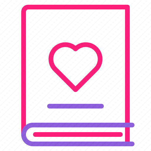 Book, dual, februari, line, love, romantic, valentine icon - Download on Iconfinder