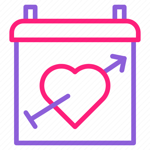 Date, dual, februari, line, love, romantic, valentine icon - Download on Iconfinder