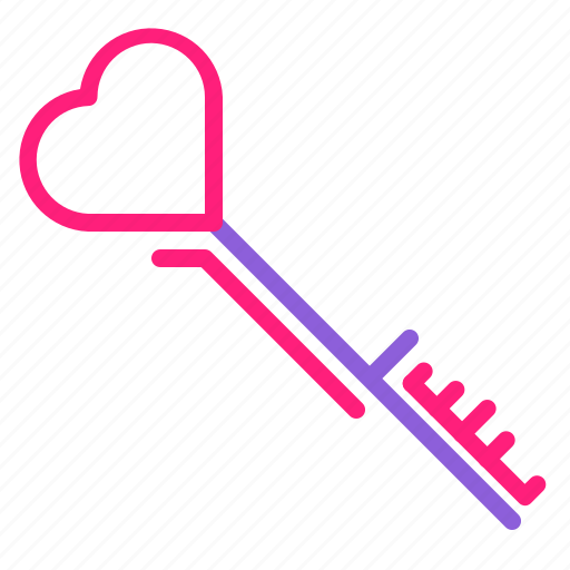 Dual, februari, key, line, love, romantic, valentine icon - Download on Iconfinder