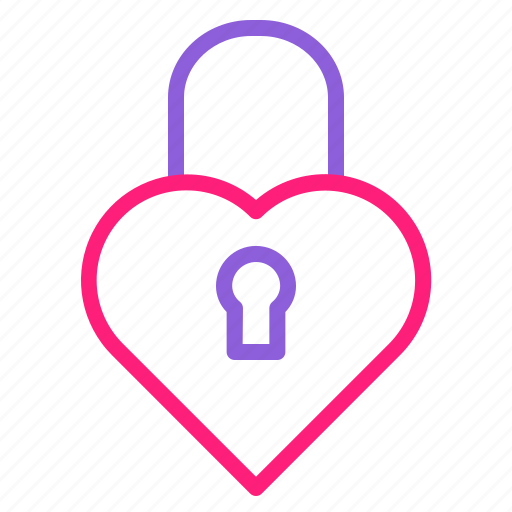 Dual, februari, line, lock, love, romantic, valentine icon - Download on Iconfinder