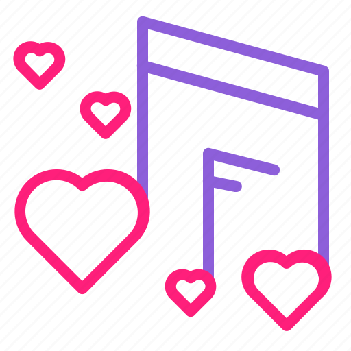 Dual, februari, line, love, notes, romantic, valentine icon - Download on Iconfinder