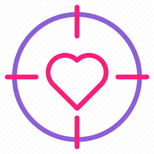 Dual, februari, line, love, romantic, target, valentine icon - Download on Iconfinder