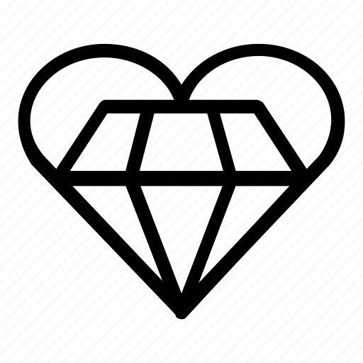 Diamond, engagement, heart, love, valentine, romance, romantic icon - Download on Iconfinder