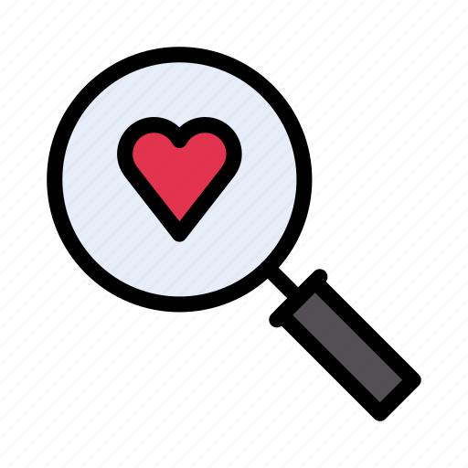 Search, love, magnifier, dating, heart icon - Download on Iconfinder
