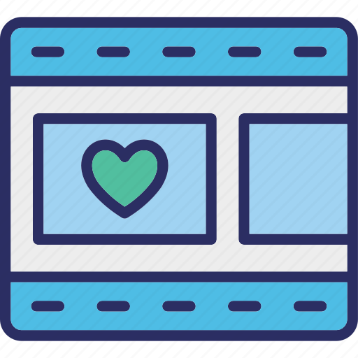Film strip, heart, movie strip, romantic movie icon - Download on Iconfinder