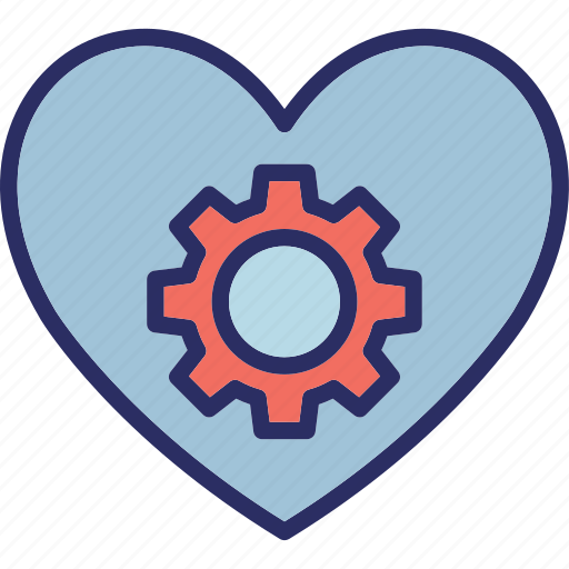 Cog, cogwheel, heart, love, romance icon - Download on Iconfinder