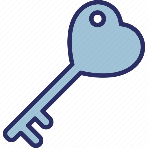 Heart key, key to heart, privacy, secret feeling icon - Download on Iconfinder