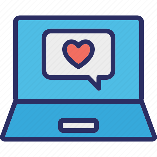 Heart, laptop, love chatting, lover chatting icon - Download on Iconfinder