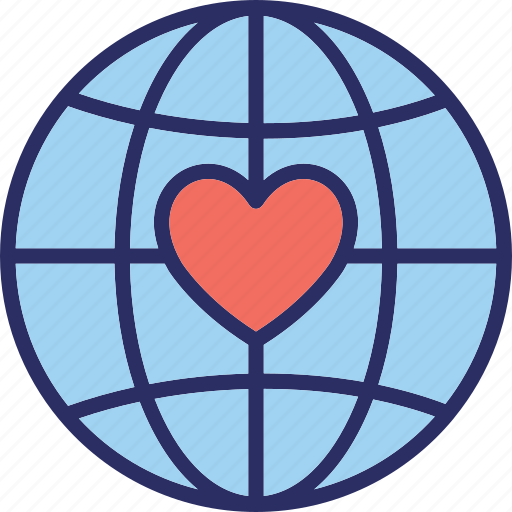 Globe, heart, love travel, love world, peace icon - Download on Iconfinder