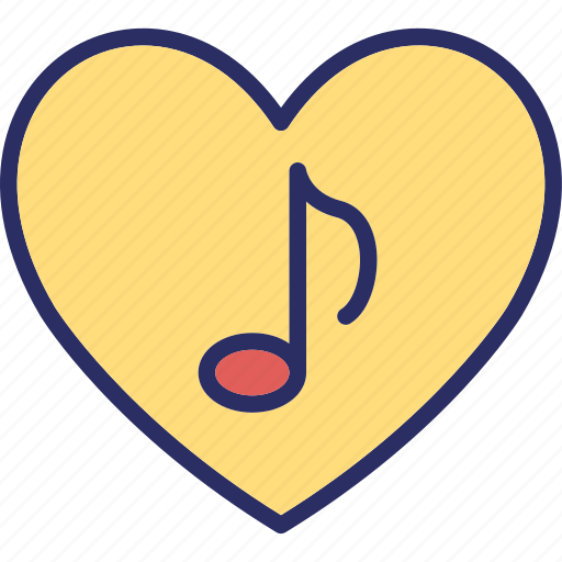 Quaver, romantic music, romantic song, heart icon - Download on Iconfinder