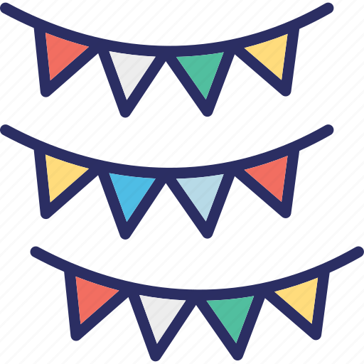 Buntings, party decoration, party flags, pennants icon - Download on Iconfinder