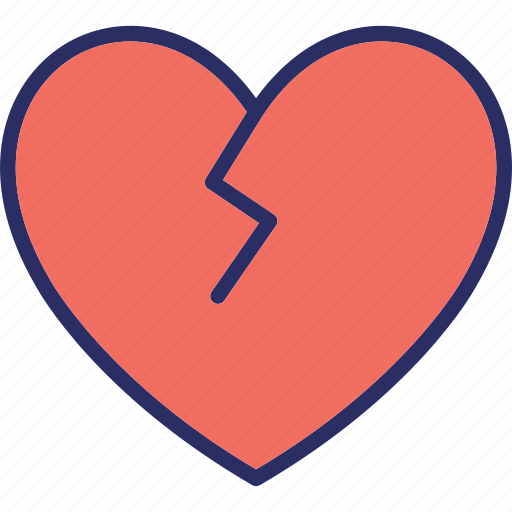 Broken heart, disheart, divorce, heartbreak icon - Download on Iconfinder