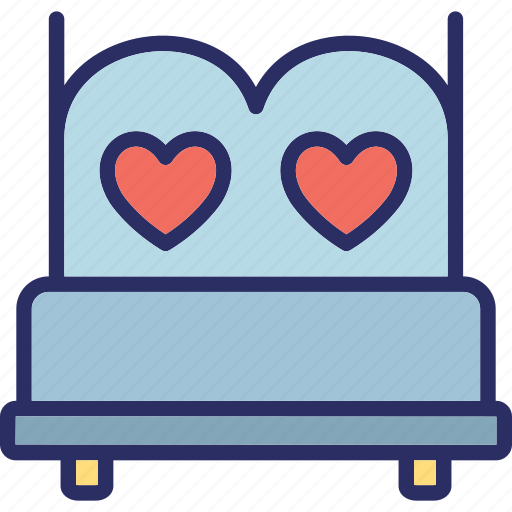 Bedroom, couple bed, hotel room, romantic icon - Download on Iconfinder