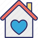 happy family, happy home, heart sign, house, love home, happy family vector, icon