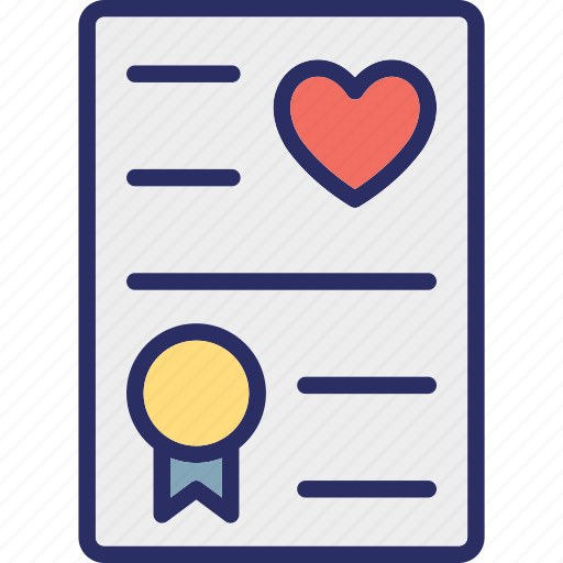 Heart, love greeting, love letter, marriage certificate icon - Download on Iconfinder