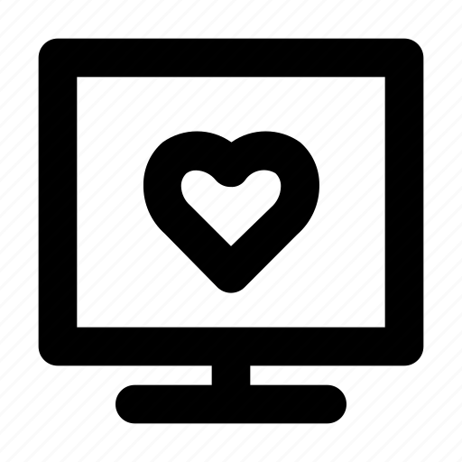 Heart, love, monitor, romance, valentine icon - Download on Iconfinder