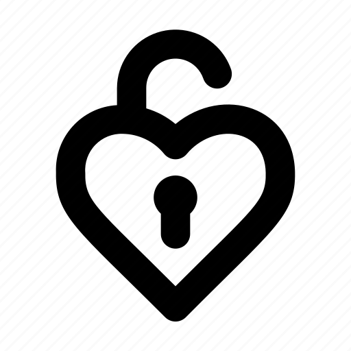 Heart, love, romance, unlock, valentine icon - Download on Iconfinder